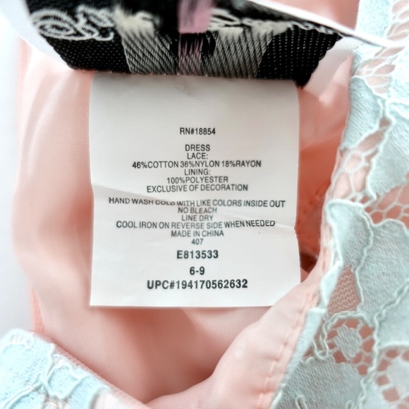 Baby Girls Rare Editions Metallic Lace Cap Sleeve Dress 6-9 Months - Picture 11 of 11